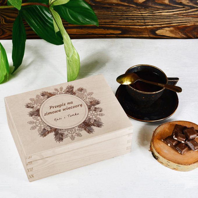 Personalizowane drewniane pudełko na herbatę - Przepis na zimowe wieczory