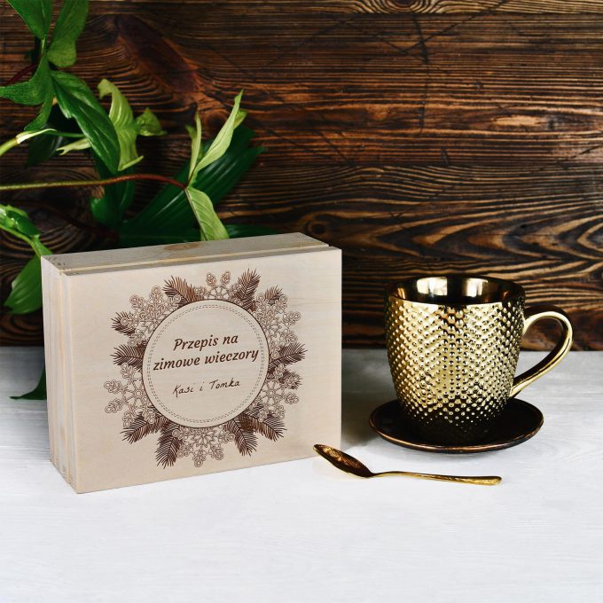 Personalizowane drewniane pudełko na herbatę - Przepis na zimowe wieczory