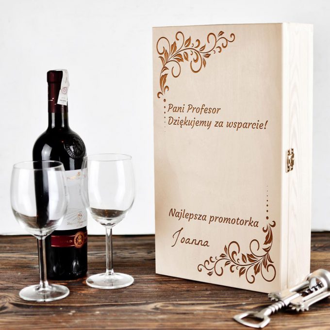 Personalizowane pudełko na 2 wina - Dziękujemy za wsparcie