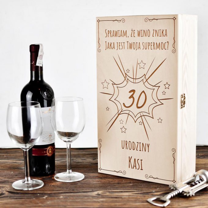 Personalizowane pudełko na 2 wina - Sprawiam, że wino znika