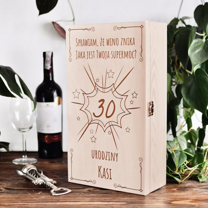 Personalizowane pudełko na 2 wina - Sprawiam, że wino znika