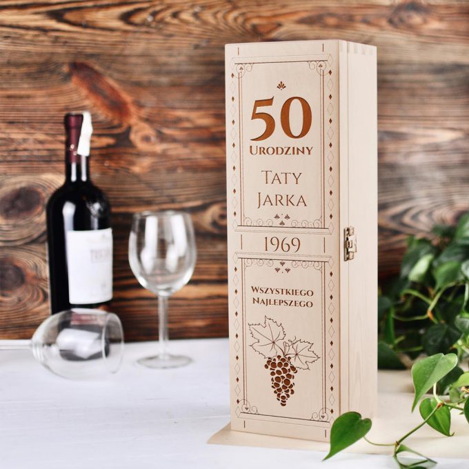 Pudełko na wino - 50 urodziny