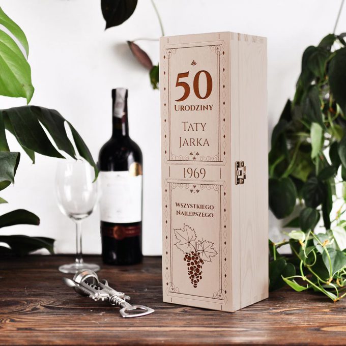 Pudełko na wino - 50 urodziny