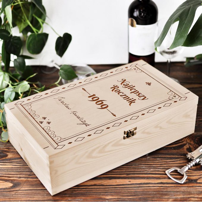 Personalizowane pudełko na 2 wina - Najlepszy Rocznik