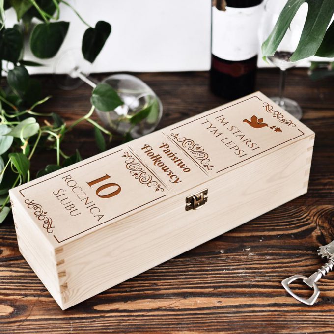 pudełko na wino - 10 Rocznica Ślubu