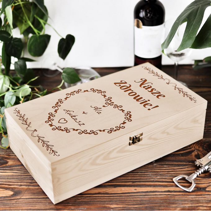 Personalizowane pudełko na 2 wina - Nasze zdrowie