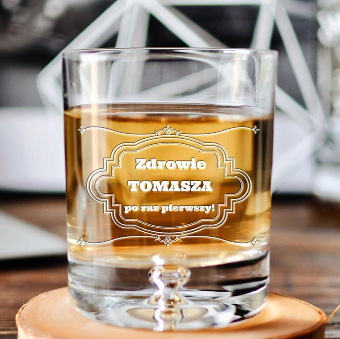 Personalizowana szklanka do whisky Zdrowie po raz pierwszy