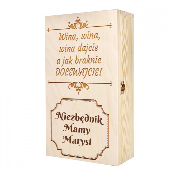 Personalizowane pudełko na 2 wina - Niezbędnik Mamy