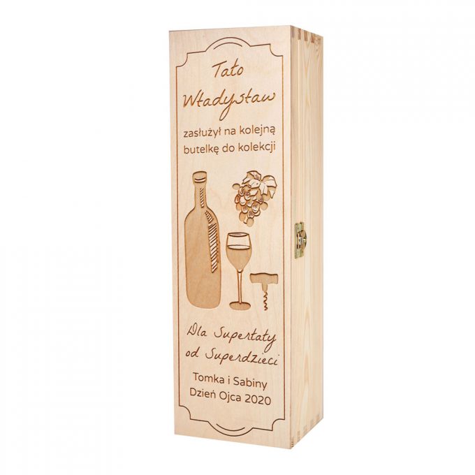 Personalizowane drewniane pudełko na alkohol - Dla Supertaty od Superdzieci