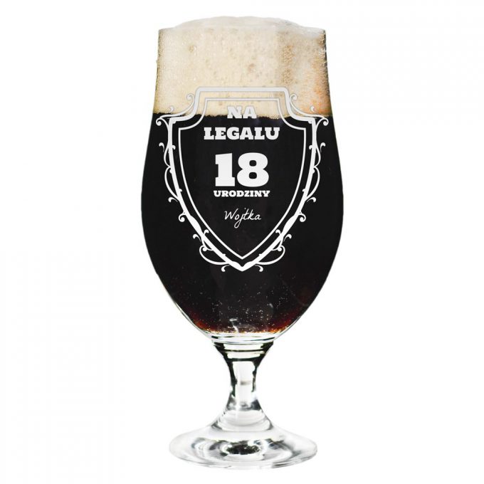 Grawerowana szklanka do piwa - NA LEGALU! 18 urodziny
