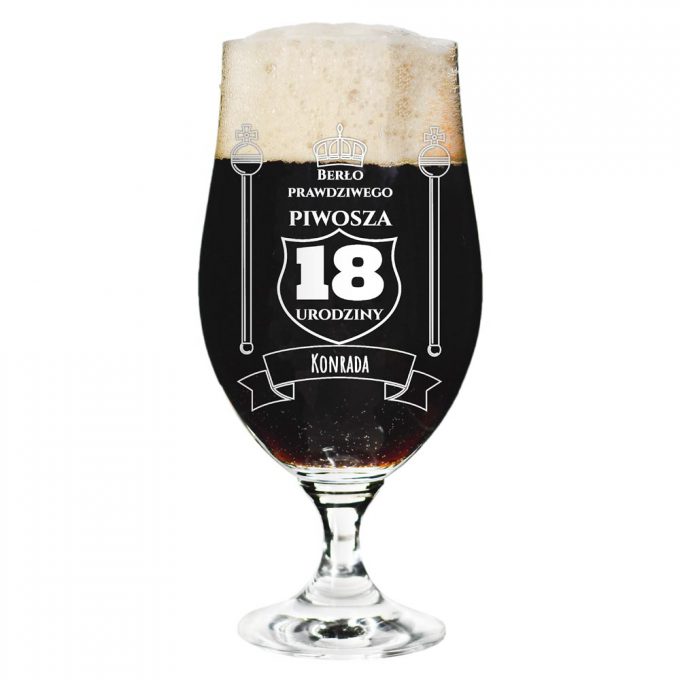 Pokal na piwa - Berło prawdziwego piwosza 18 urodziny Konrada