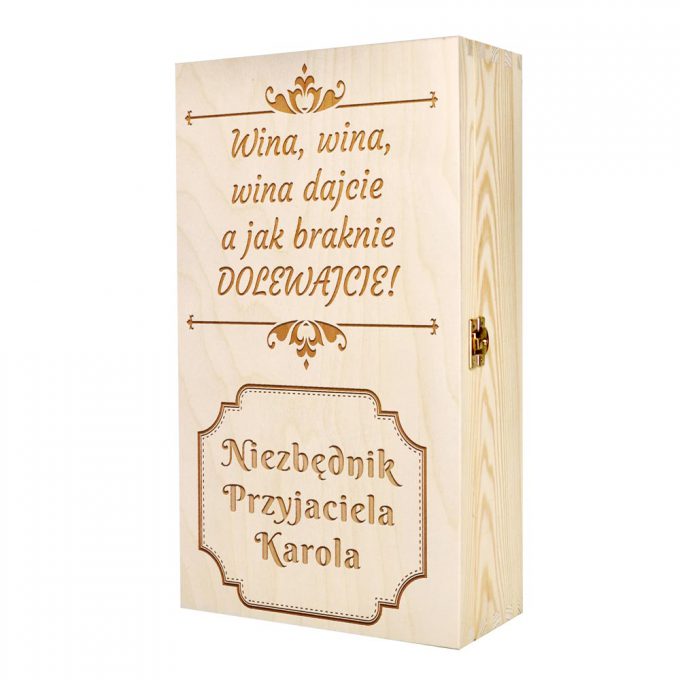 Personalizowane pudełko na 2 wina - Niezbędnik Przyjaciela