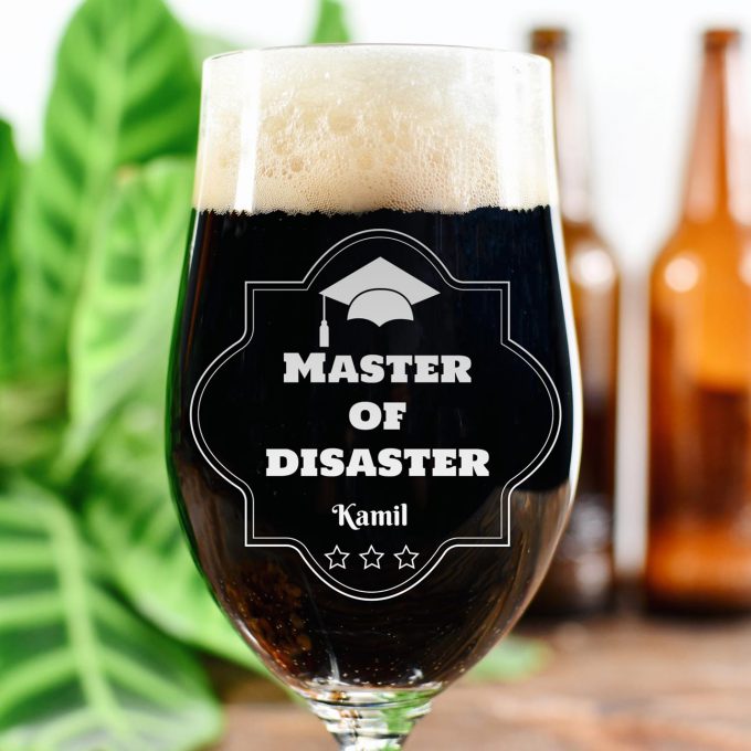 Grawerowana szklanka do piwa - Master of disaster
