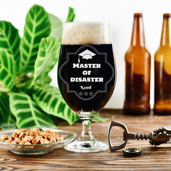 Grawerowana szklanka do piwa - Master of disaster