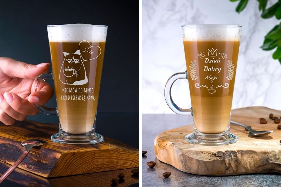 personalizowana szklanka do latte